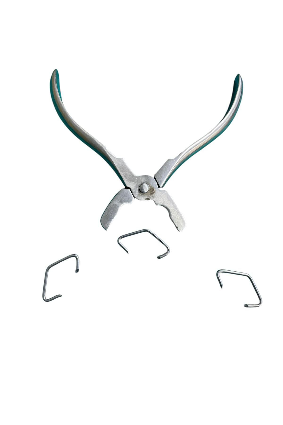 Ekvet Hayvan Deri Dikme Agraf Pensi 17 Cm Paslanmaz