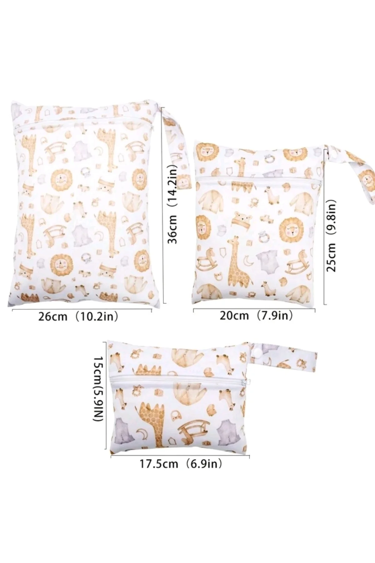 Hayvan Desenli 3'lü Set Organizer Askılı Seyahat Çantası