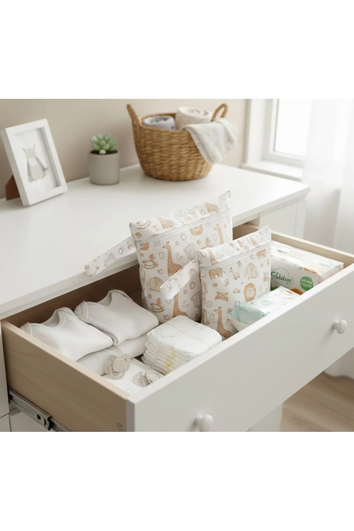 Hayvan Desenli 3'lü Set Organizer Askılı Seyahat Çantası