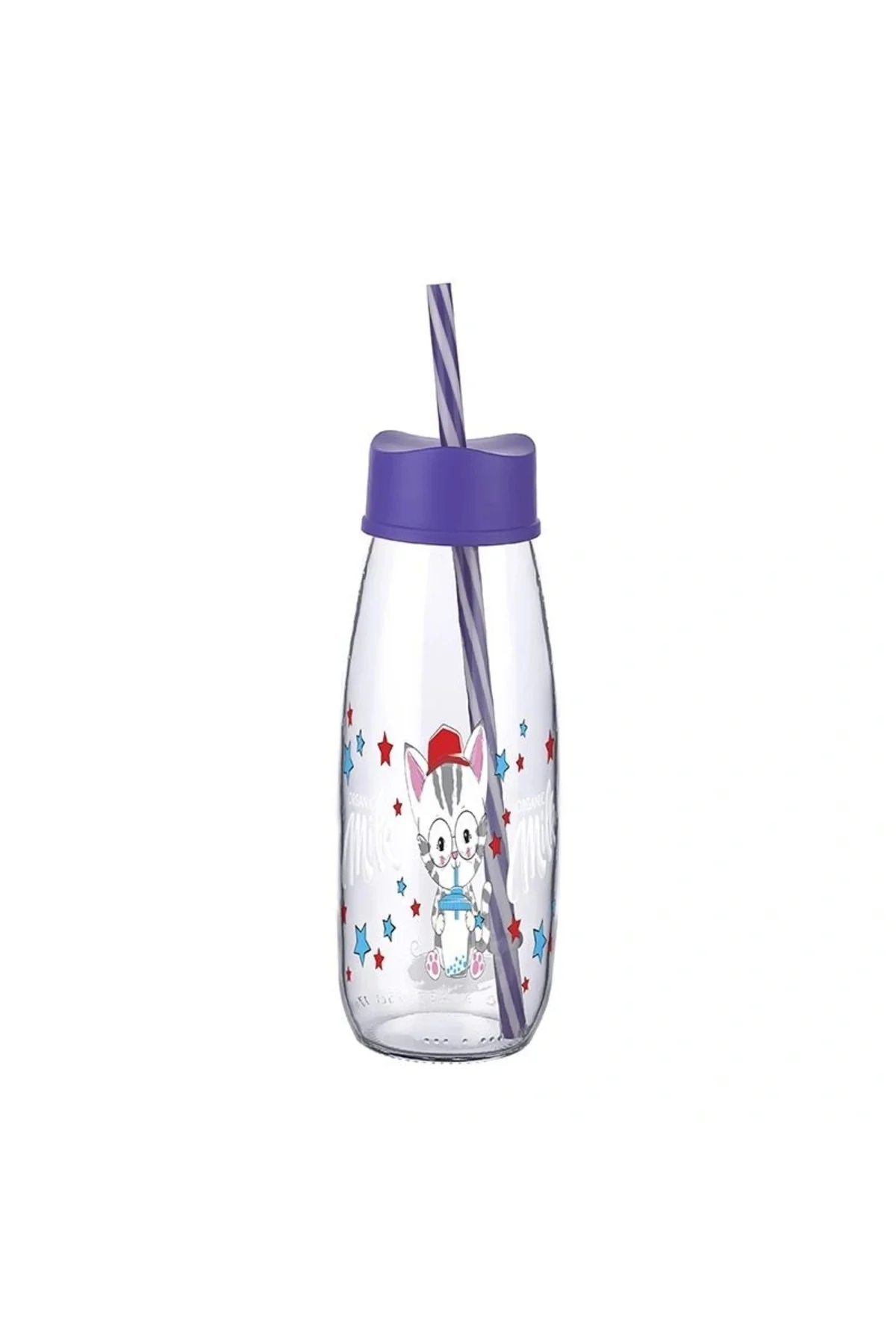 Hayvan Figürlü Pipetli Su Ve Süt Şişesi Cam 500 Ml - Görsel 3