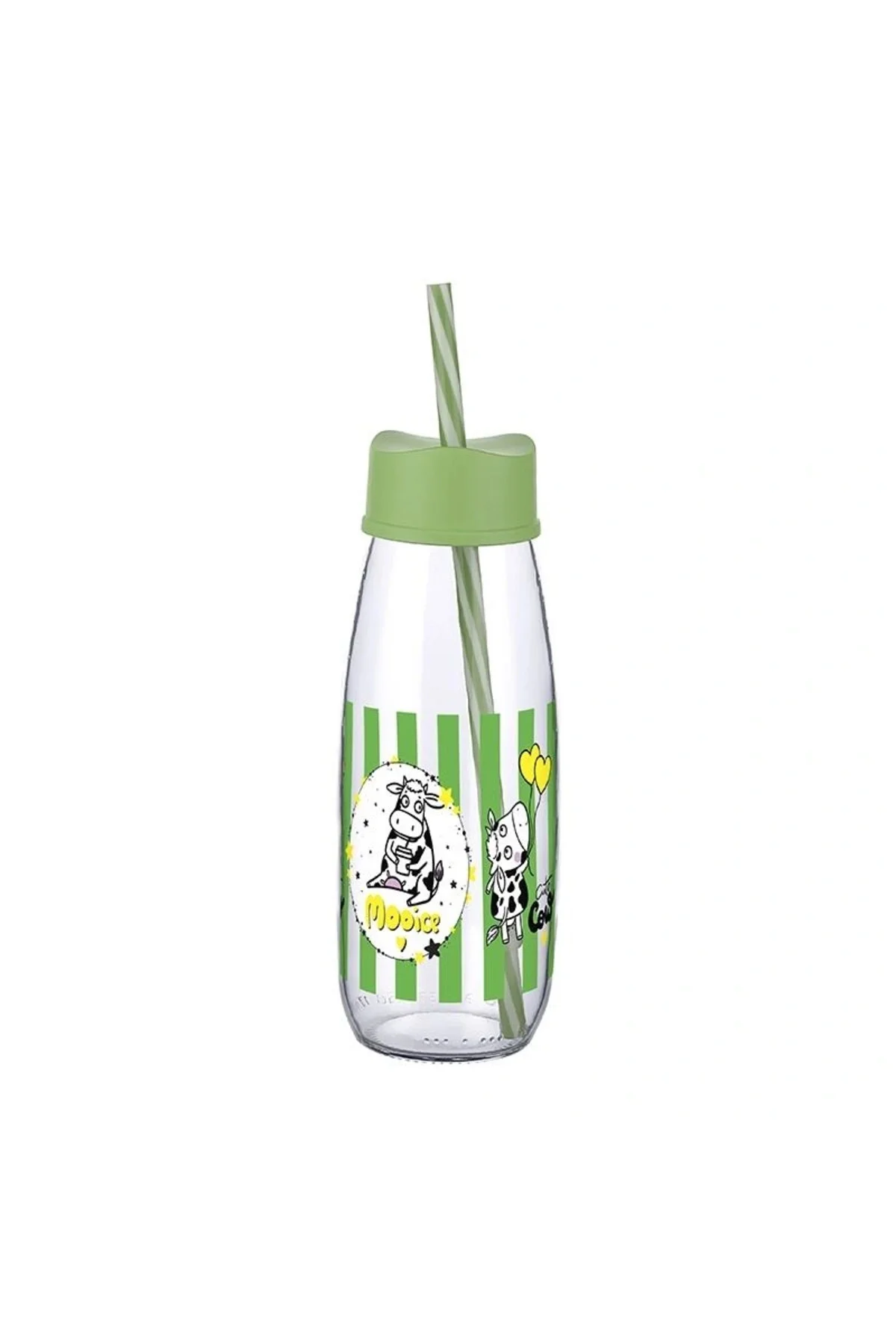 Hayvan Figürlü Pipetli Su Ve Süt Şişesi Cam 500 Ml - Görsel 4