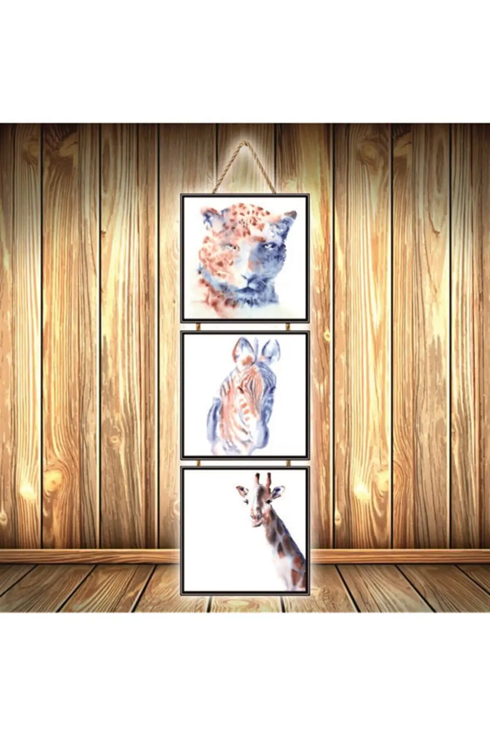 Hayvanlar Alemi Tasarımlı Üçlü Retro Ahşap Poster Ü516 Fiyatı, Yorumları ve Özellikleri