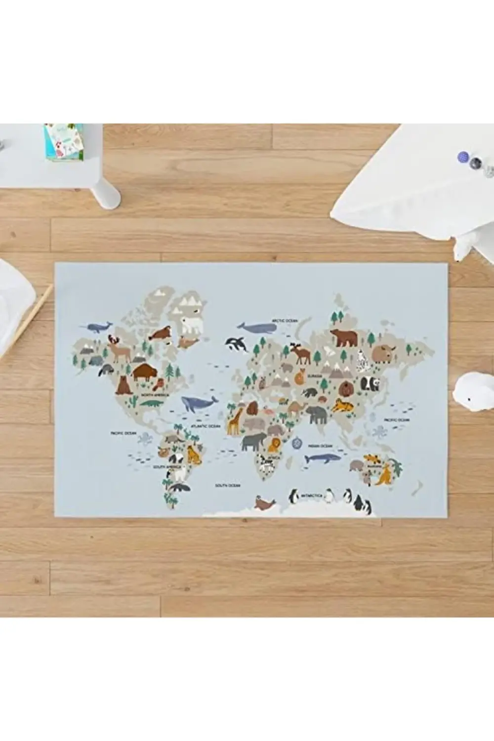 Hayvanlar Atlası Tasarımlı Çocuk Oyun Matı - Bebek Oyun Halısı 12