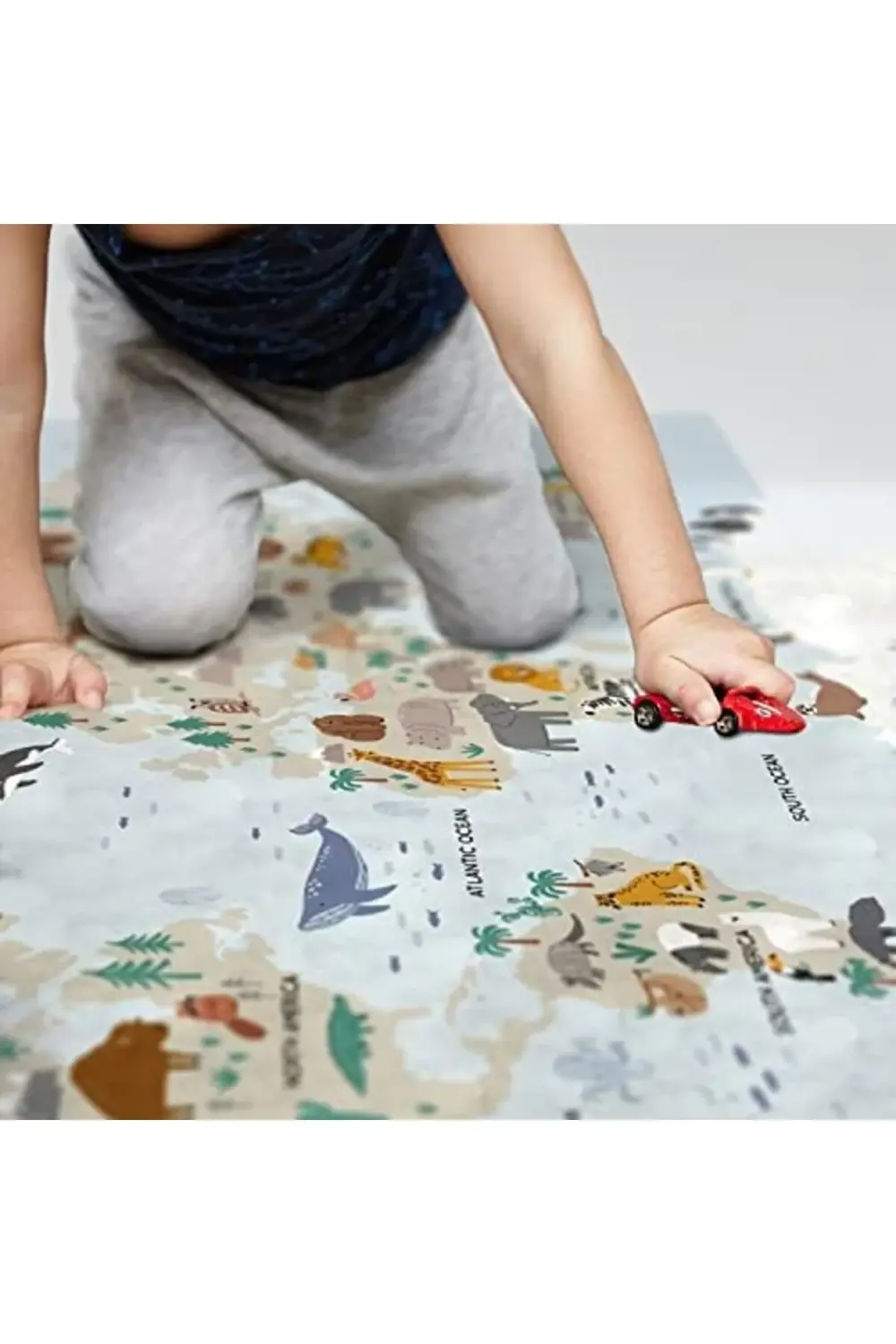 Hayvanlar Atlası Tasarımlı Çocuk Oyun Matı - Bebek Oyun Halısı 12