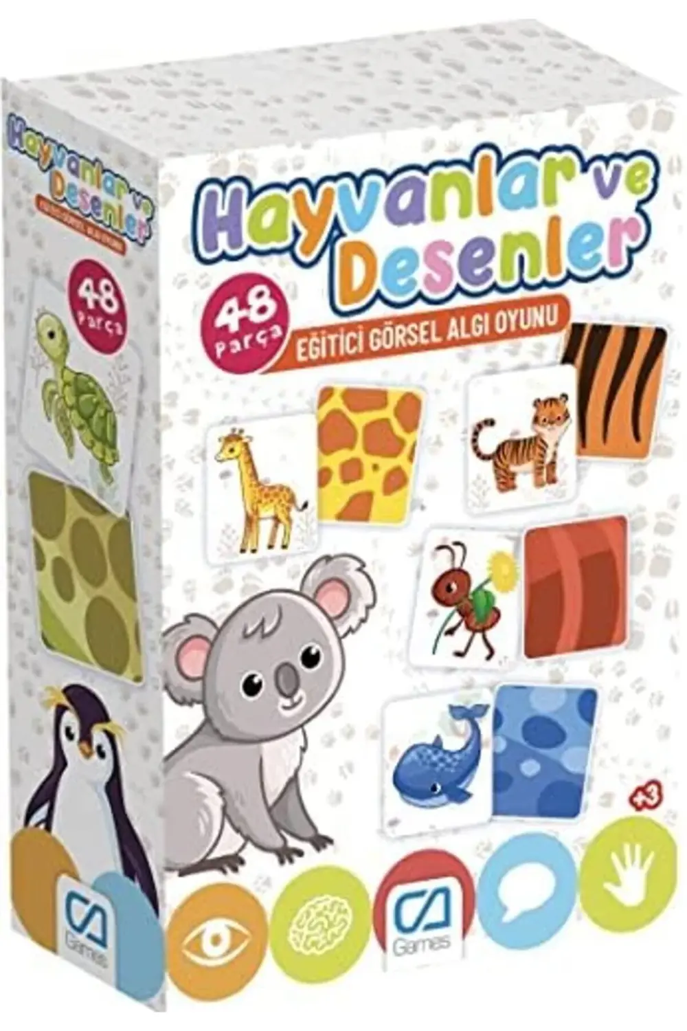 Hayvanlar ve Desenleri 48 Parça Eğitici Görsel Algı Oyunu 395519