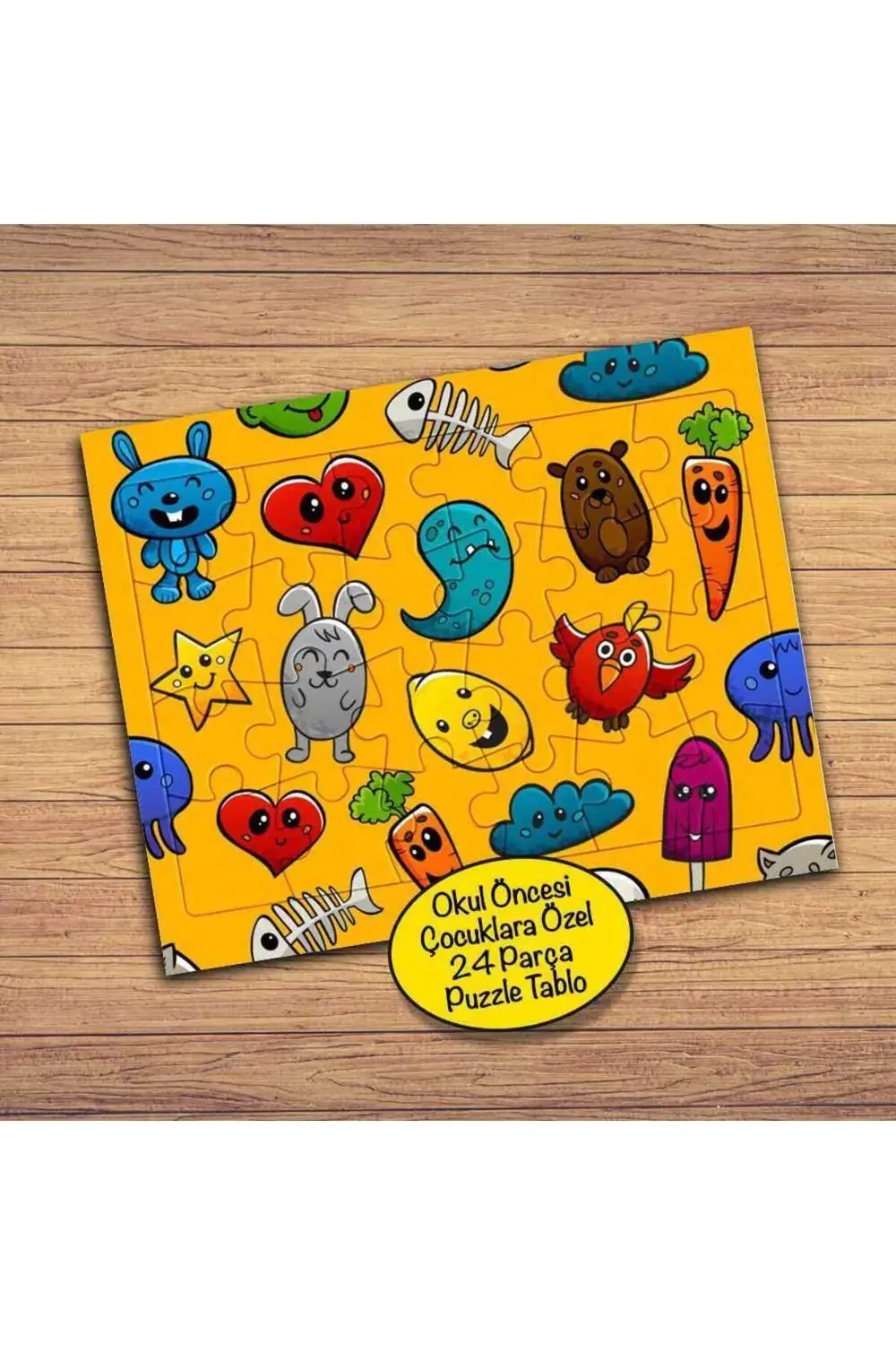 Hayvanlar Ve Sebzeler 24 Parça Çocuklara Özel Yapboz Tablo-1284-5