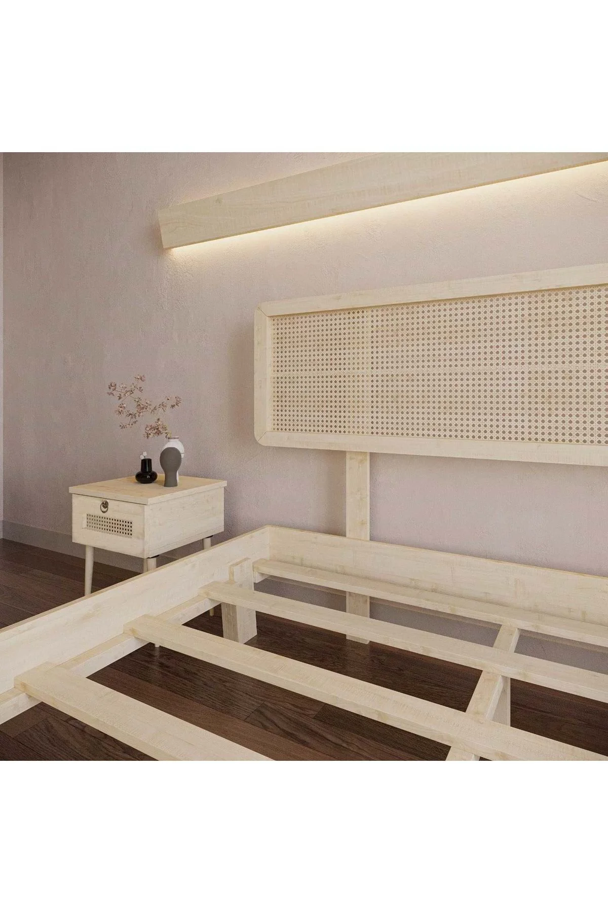 Hazeran Lilyum Model Doğal Ahşap Karyola Ve İki komodin Set Fiyatı, Yorumları ve Özellikleri