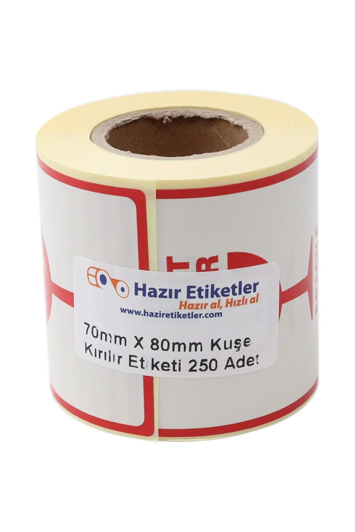 Hazır Kırılır Etiketi, Fragile Label 70mm x 80mm Ruloda 250 Adet 