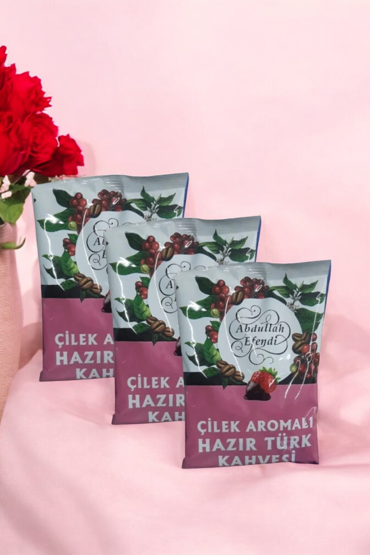 HAZIR TÜRK KAHVESİ AROMALI 100 GR 3 ADET ÇİLEK AROMALI