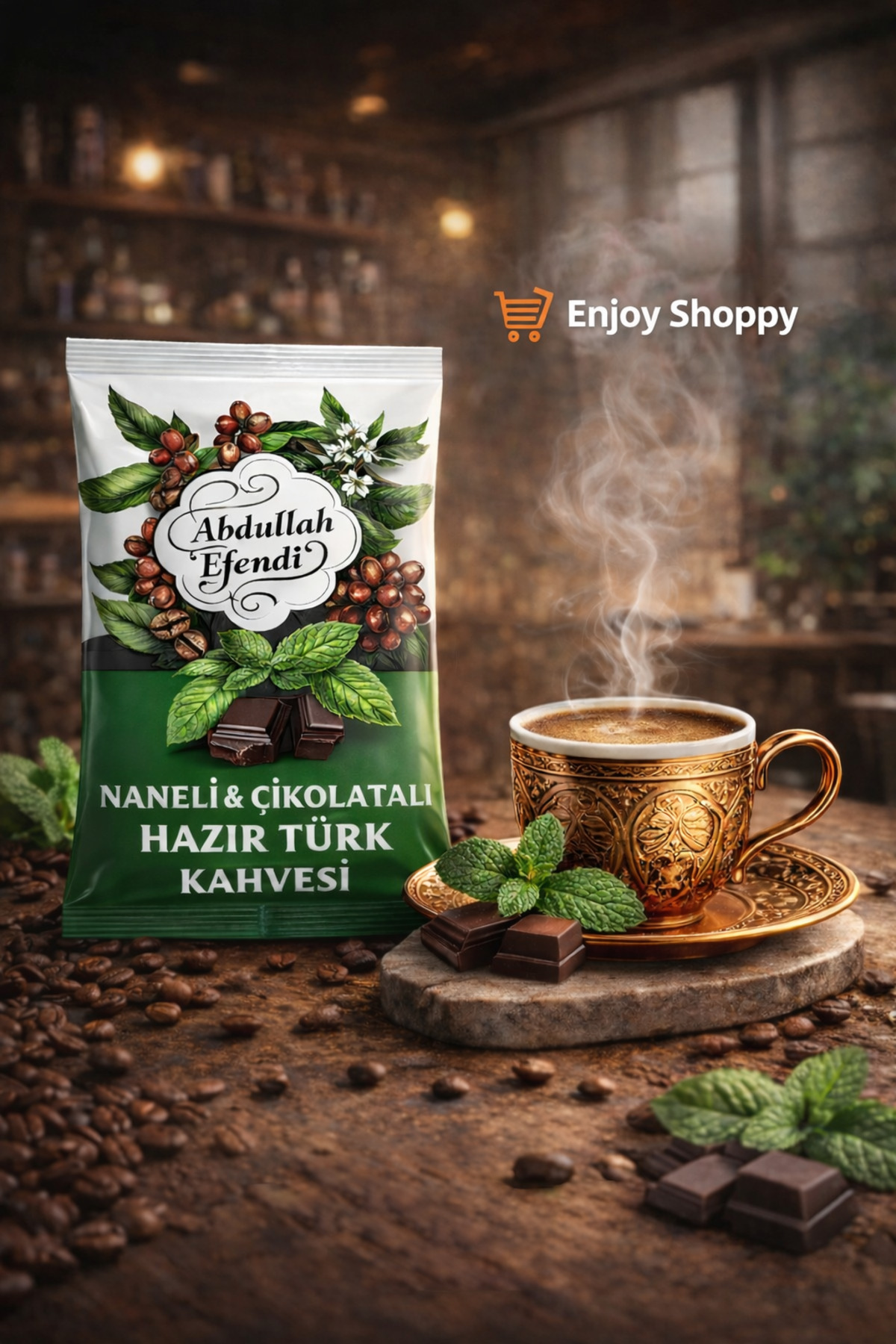 Hazır Türk kahvesi Naneli & Çikolatalı AROMALI 100 gr