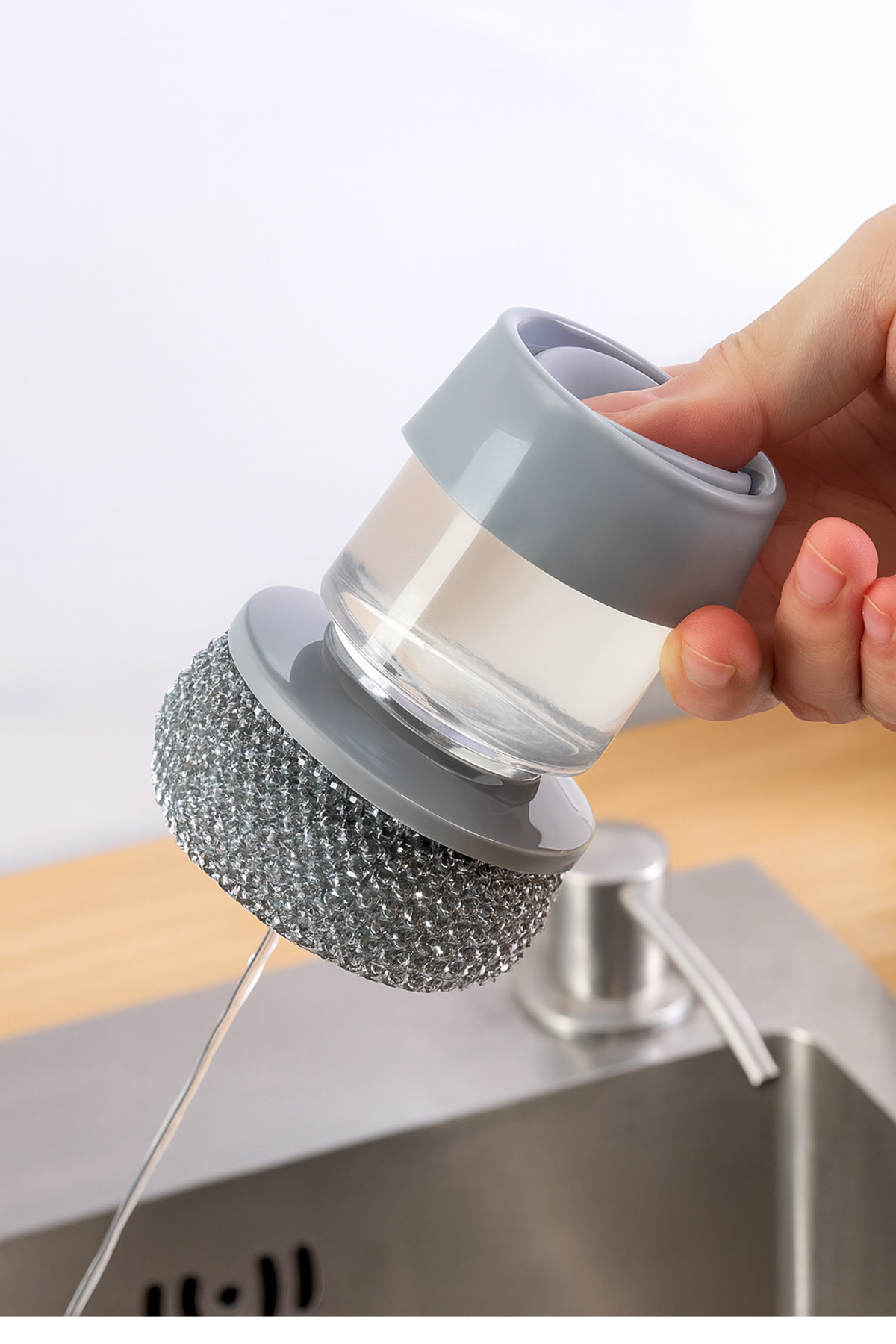 Pazar Kapısı Hazneli Bulaşık Teli Yıkama Temizleme Teli Yedek Başlıklı