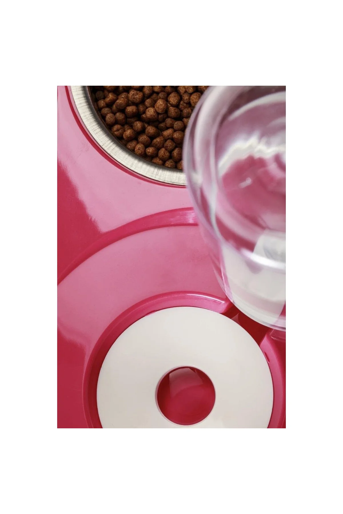 Hazneli Kedi-Köpek Mama Ve Su Kabı Seti 500ml Gri