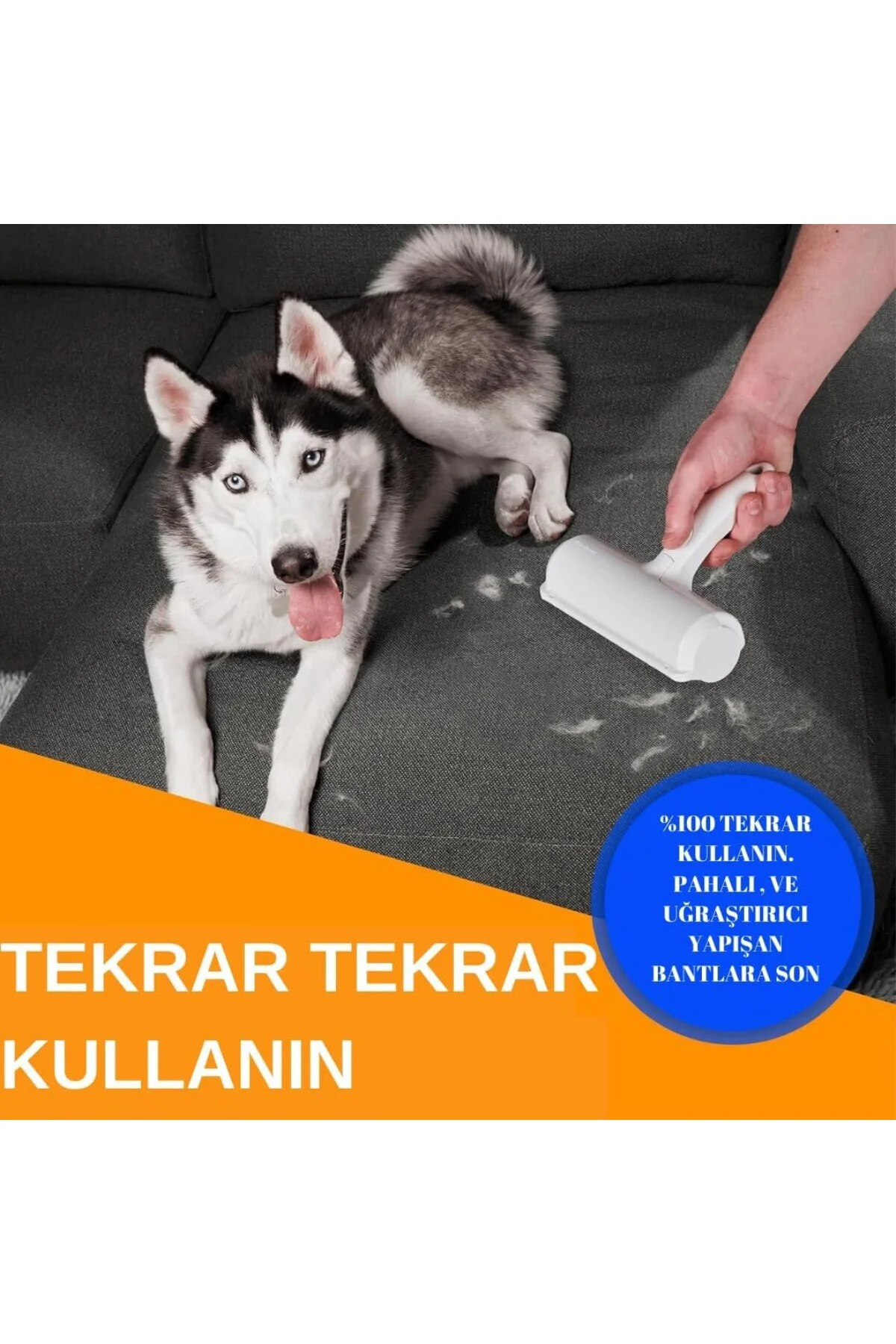 Hazneli Kedi Köpek Tüy Temizleyici Kıl Toz Toplayıcı Kazak Halı T