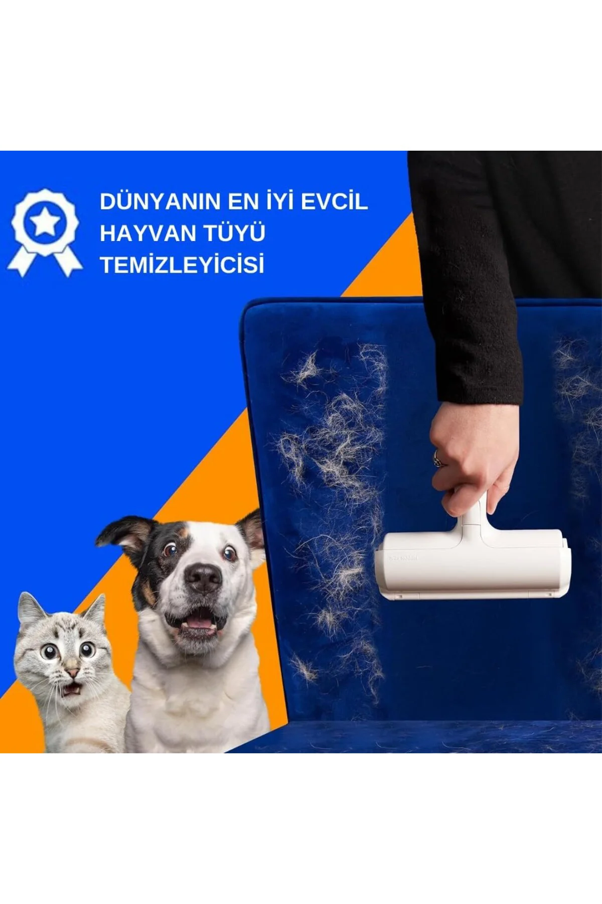 Hazneli Kedi Köpek Tüy Temizleyici Kıl Toz Toplayıcı Kazak Halı T