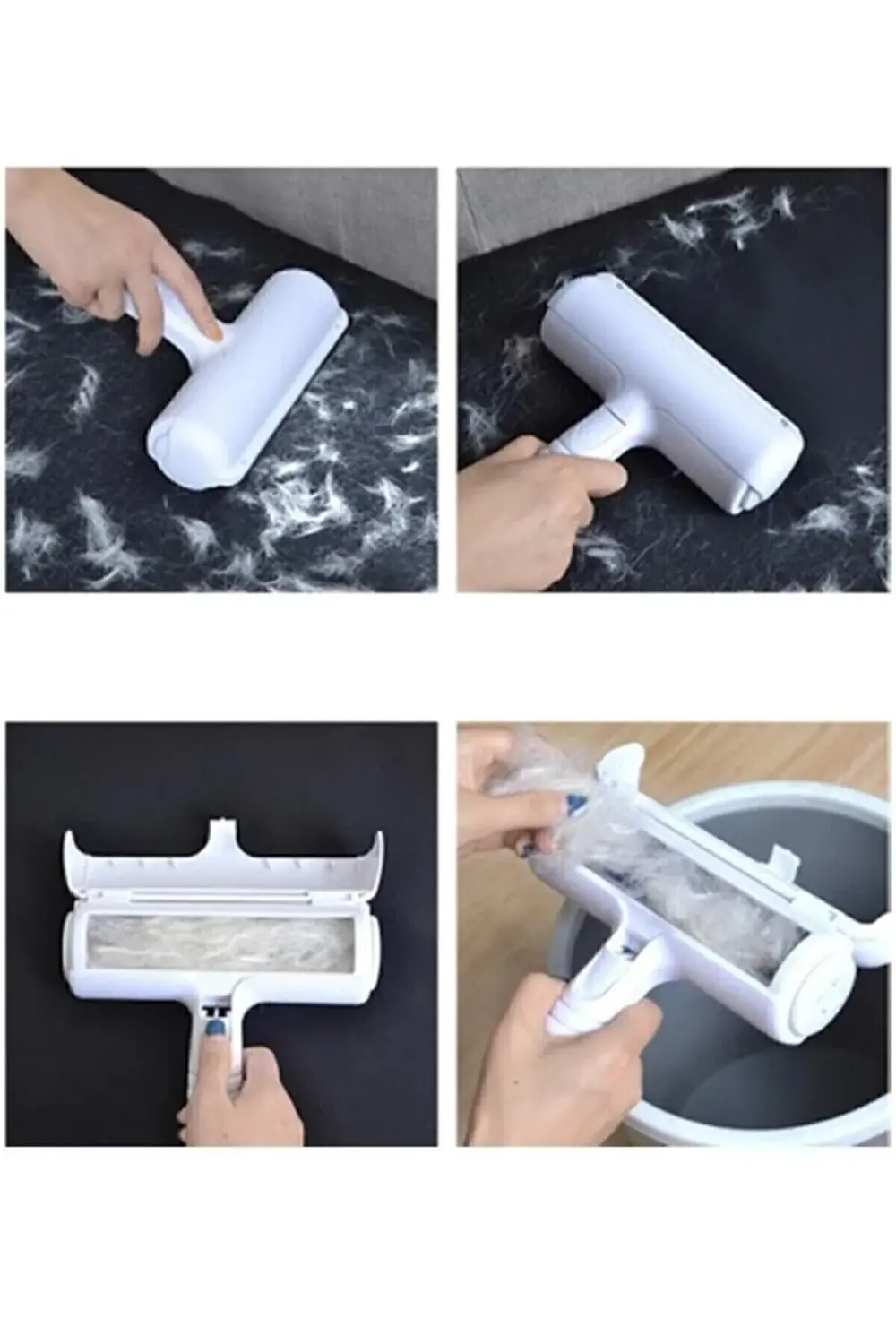 Hazneli Kedi Köpek Tüy Temizleyici Kıl Toz Toplayıcı Kazak Halı T