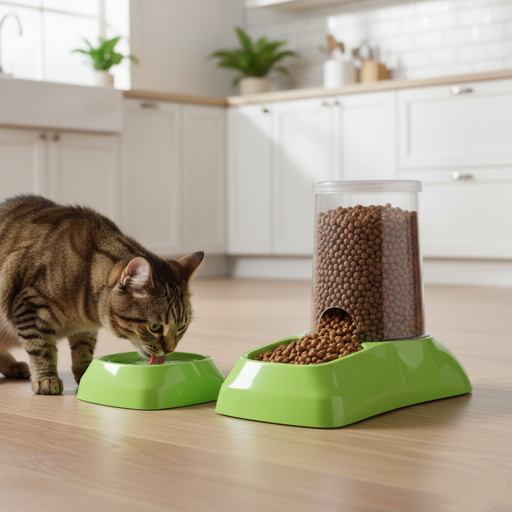 Hazneli Otomatik Kedi Köpek Mama Su Kabı 3 LT Sürekli Taze Beslen