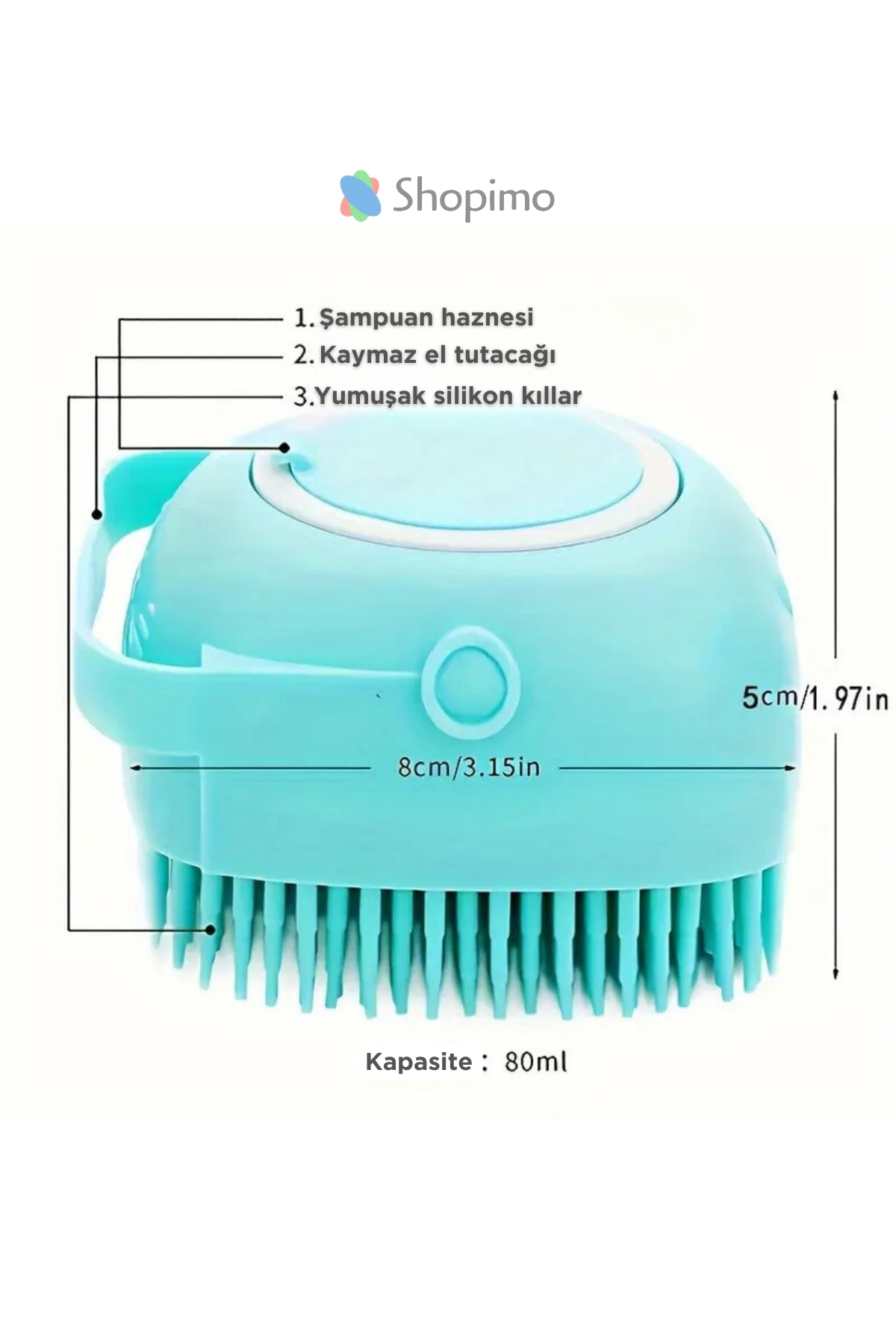 Hazneli Silikon Banyo Kesesi - Şampuan Hazneli Seyahat Tipi Masaj