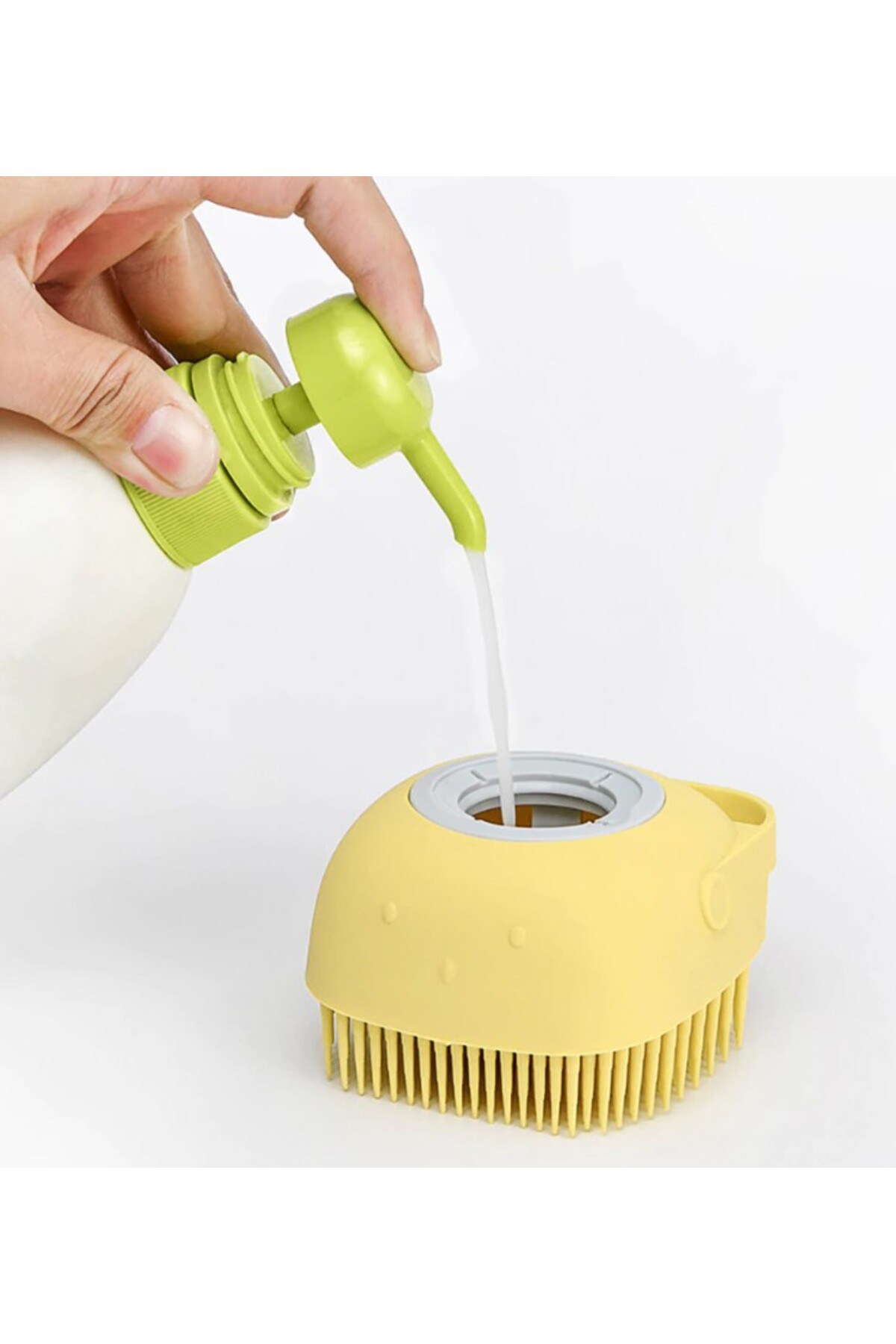 Hazneli Silikon Banyo Lifi – Masaj Etkili Köpük Fırçası Renkli