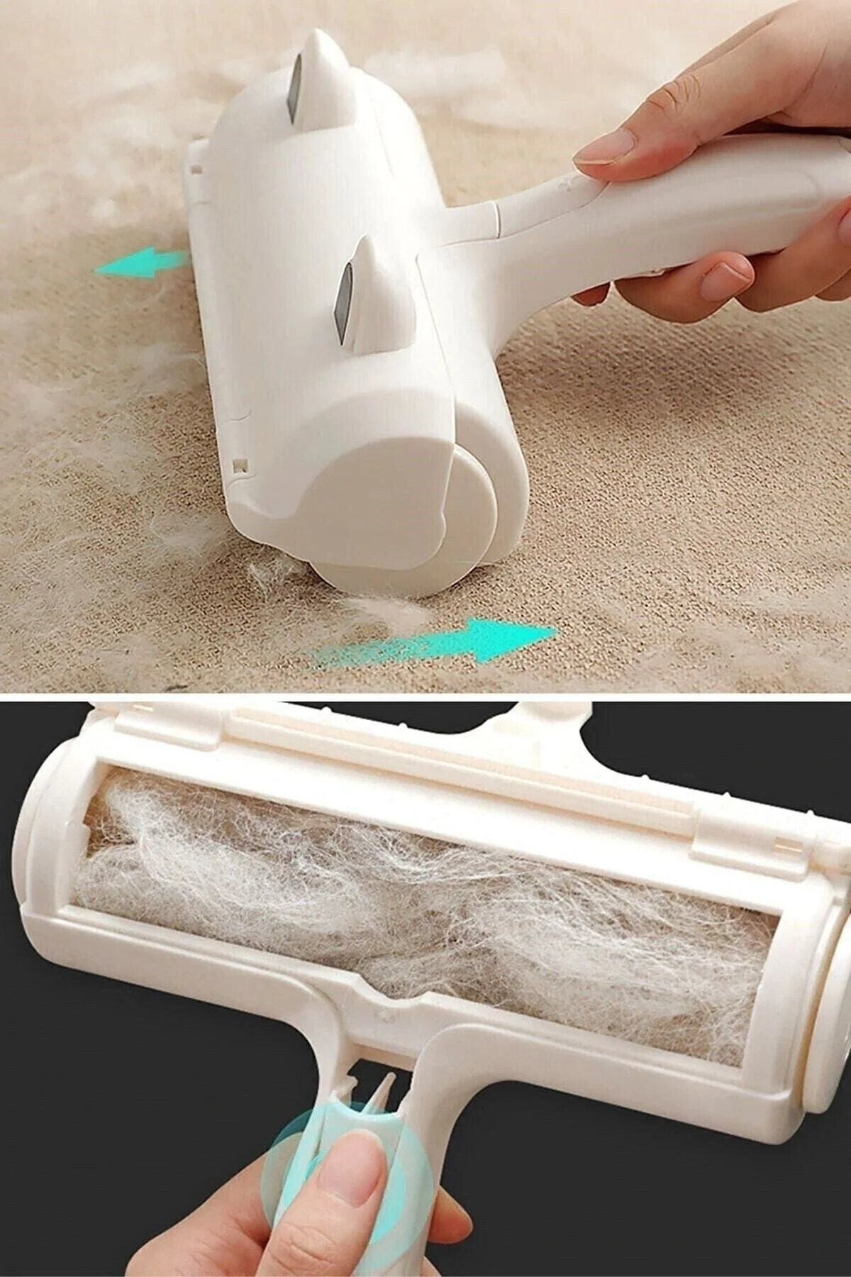 Hazneli Tüy Toplayıcı Kedi Köpek Halı Yatak Kıl Toz Toplayıcı Tem