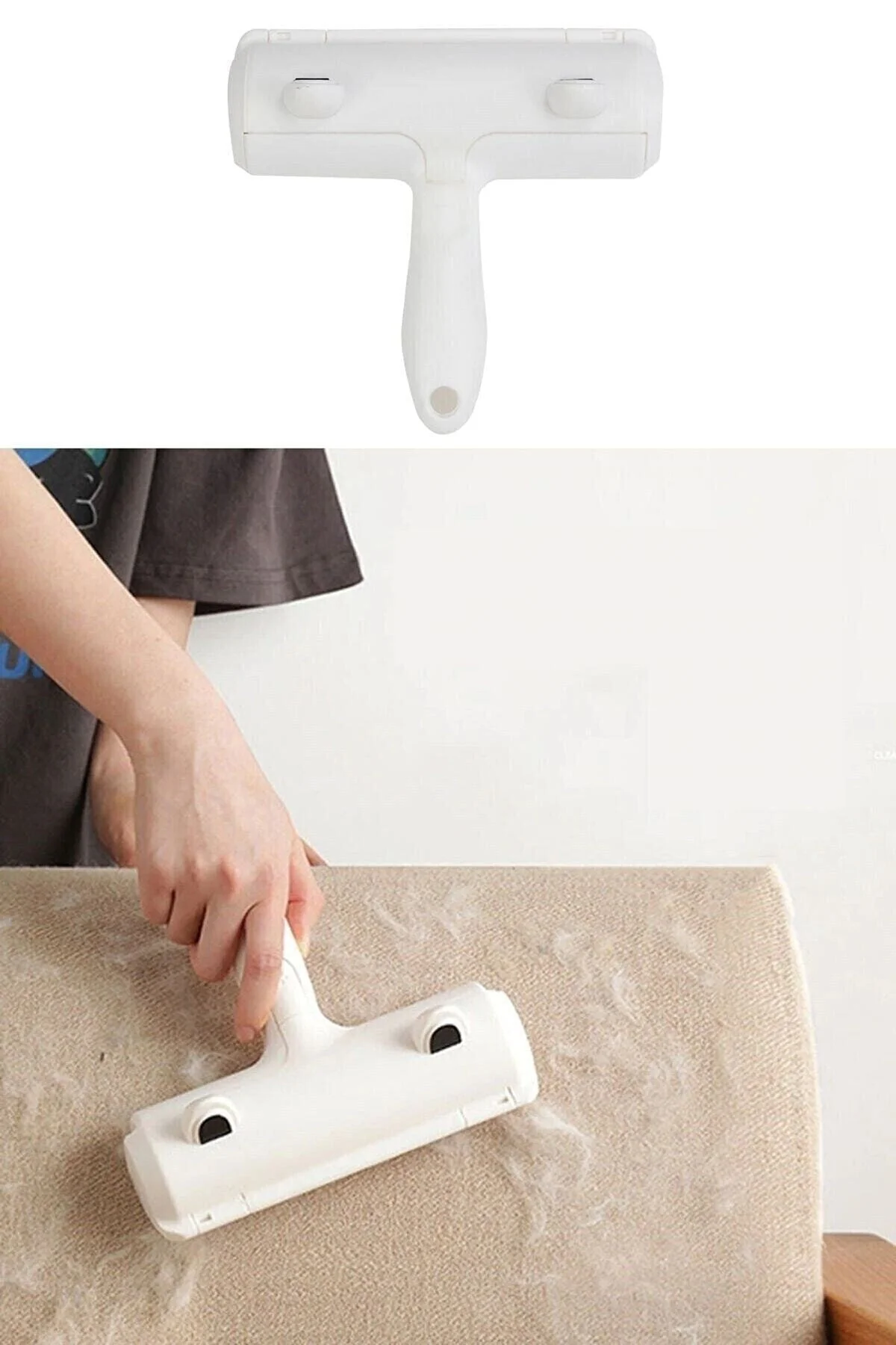 Hazneli Tüy Toplayıcı Kedi Köpek Halı Yatak Kıl Toz Toplayıcı Tem