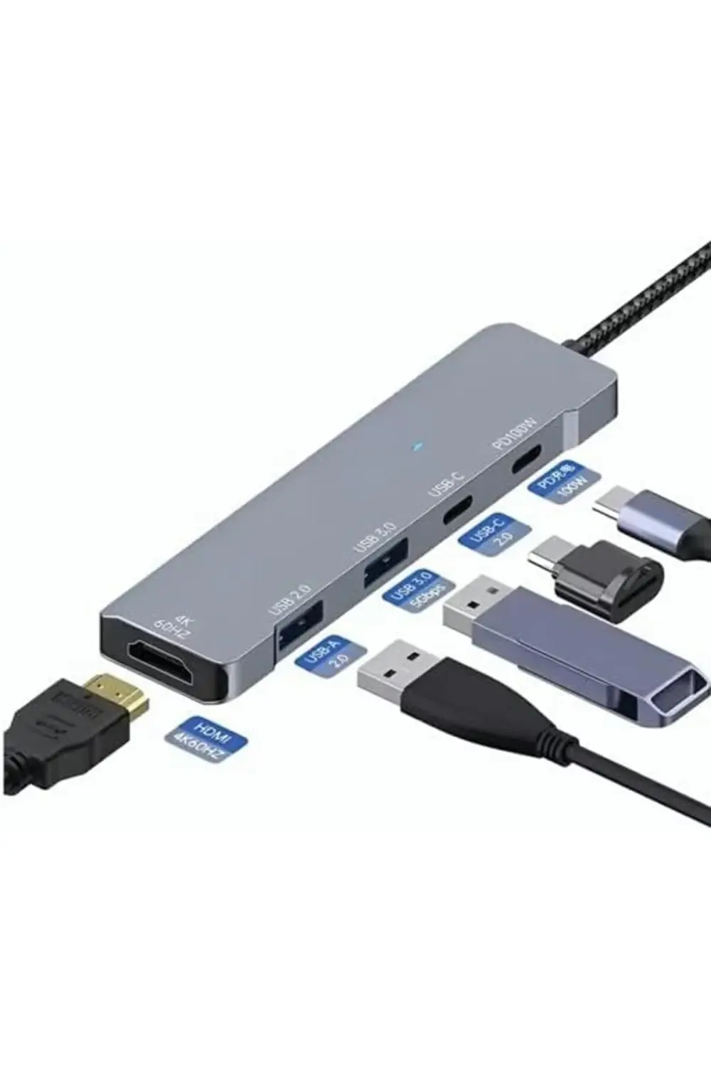 HB-01 TYPE C HUB HDMI USB PD METAL A KALİTE 4K HD PD 100W HUB 118
