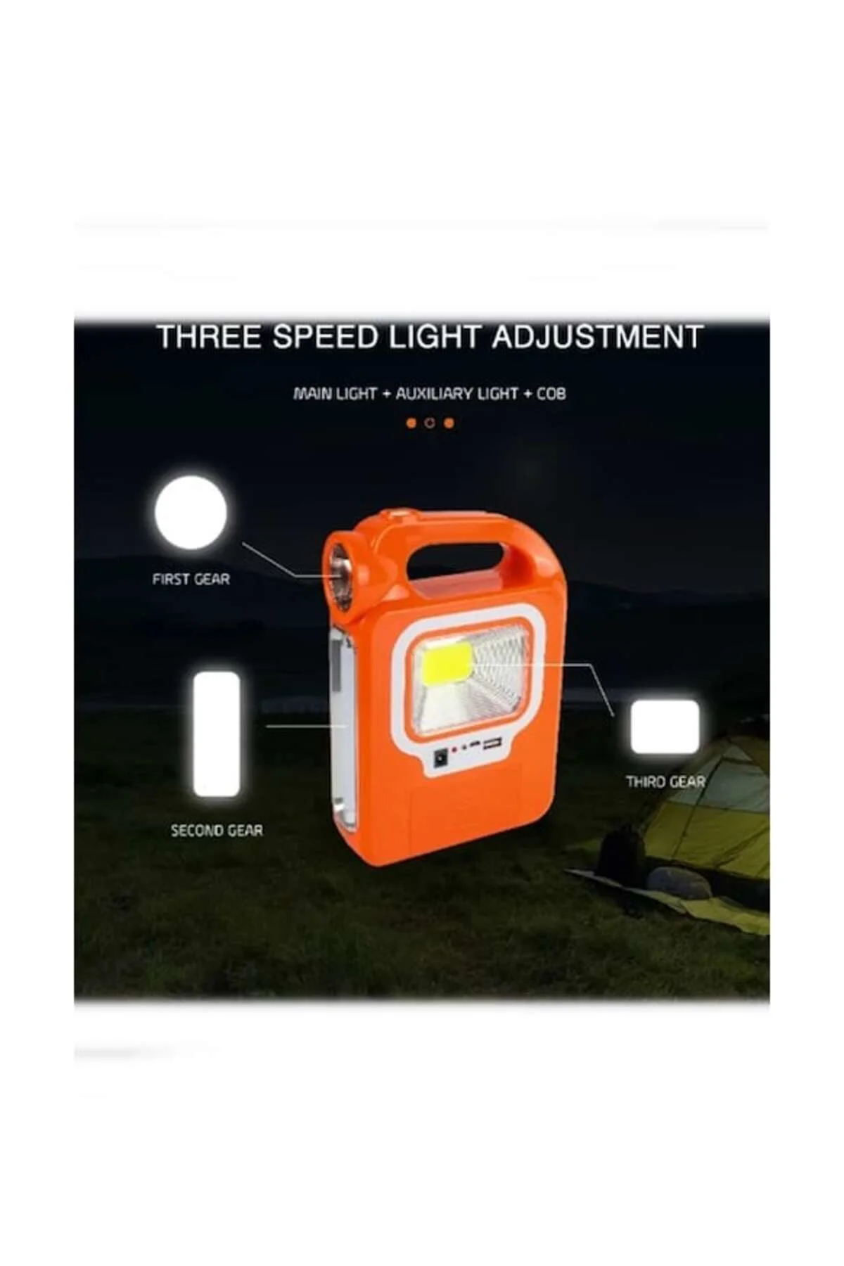 HB-6399 Parlak Cob LED Solar Powerbank Özellikli Güneş Enerjili Işıldak +1 Ampul Hediye - Görsel 5