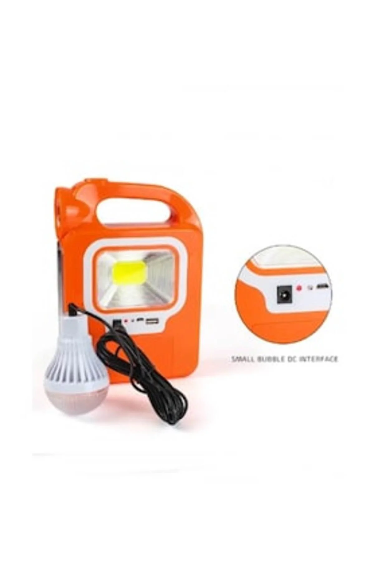 HB-6399 Parlak Cob LED Solar Powerbank Özellikli Güneş Enerjili Işıldak +1 Ampul Hediye - Görsel 7