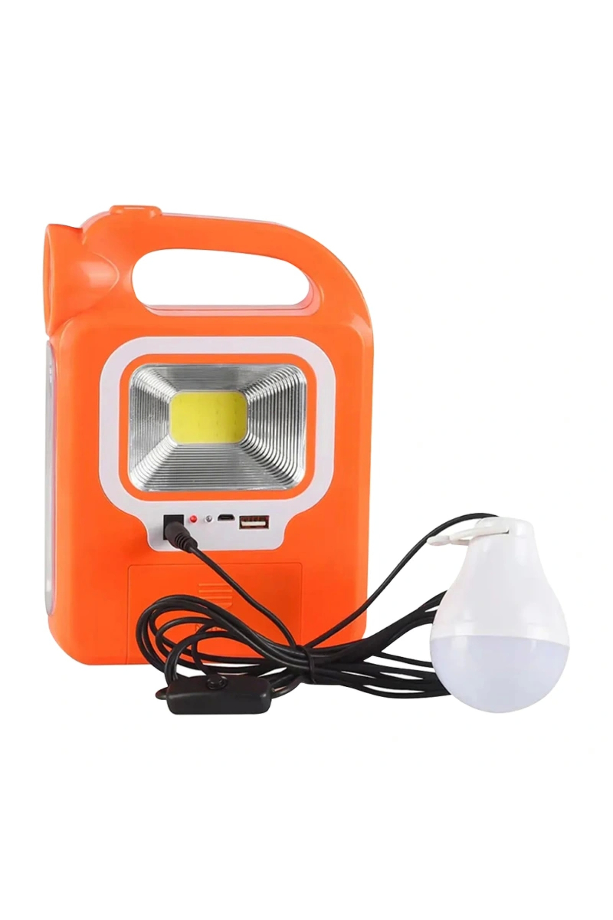Hb-6399a Cob Ledli Solarlı 3 Kademeli Usb Çıkışlı Şarjlı Işıldak 