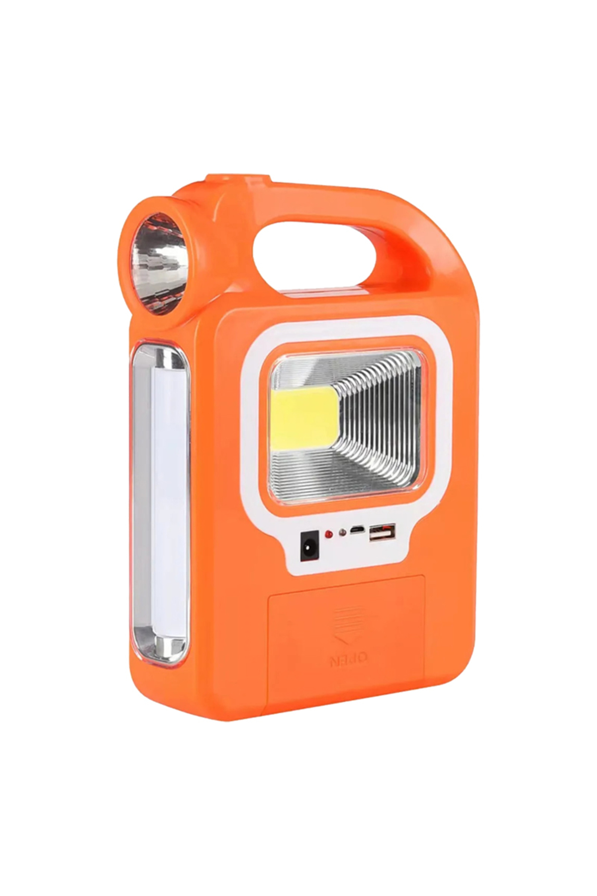 Hb-6399a Cob Ledli Solarlı 3 Kademeli Usb Çıkışlı Şarjlı Işıldak Fener 1 Adet Ampulü Unutma