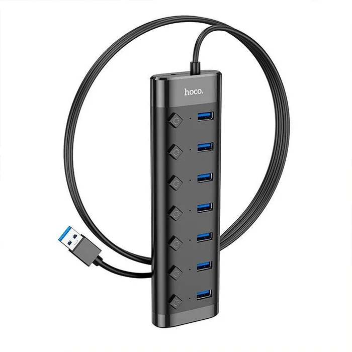 HB40 7xUSB 3.0 Anahtarlı Hızlı Şarj ve Veri Okuyucu - USB Hub