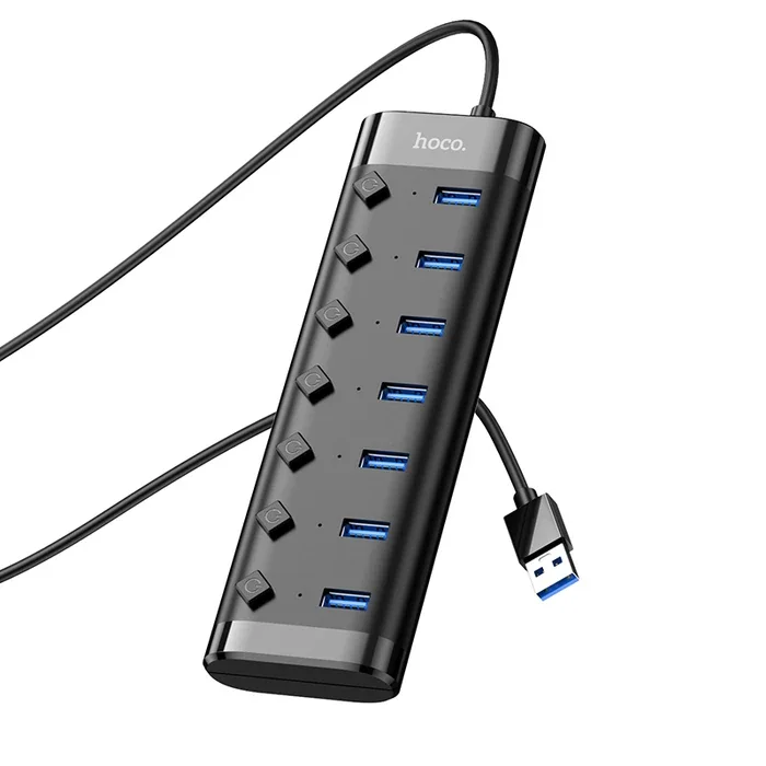 HB40 7xUSB 3.0 Anahtarlı Hızlı Şarj ve Veri Okuyucu - USB Hub