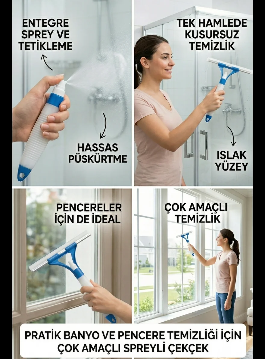 HBNT Spreyli Çekçek - Entegre Sprey Nozulu ile Kusursuz Temizlik