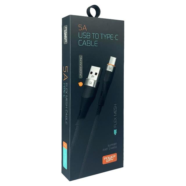 HC05 Örgülü 5 Amper USB TO Type- C 1 Metre Şarj Data Kablosu (474