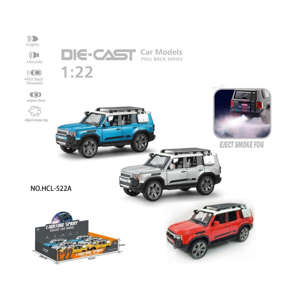 HCL-522A Çek Bırak 1:22 Sesli Ve Işıklı Buharlı Off-Road Metal Je