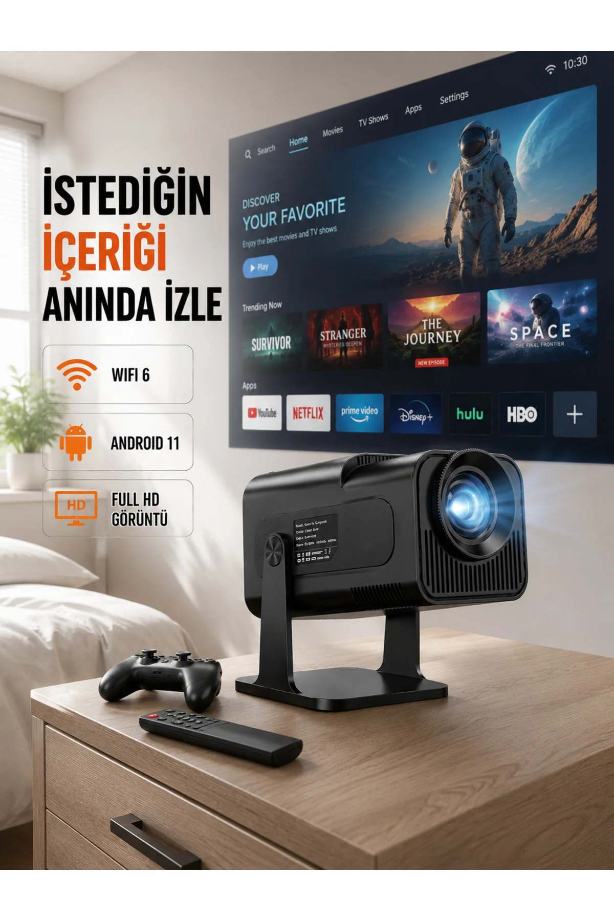 HCS350pro 1080P Full HD Taşınabilir Android Projektör Yeni Nesil HCS350pro 1080P Full HD Taşınabilir Android Projektör Yeni Nesil