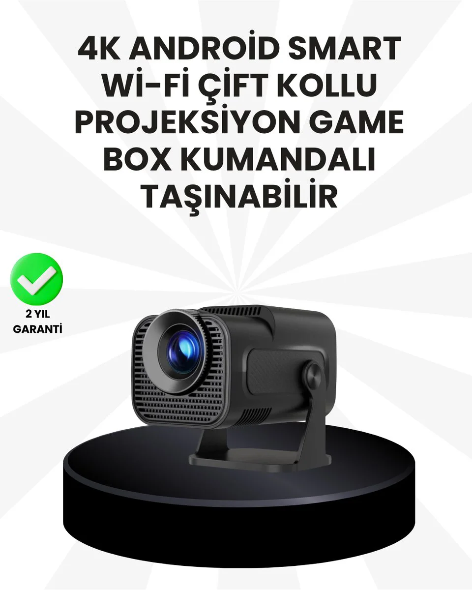 HCS350pro WiFi6 ve Bluetooth 5.4 Destekli 1080P LED Projektör - Ev İçin Akıllı Eğlence Merkezi