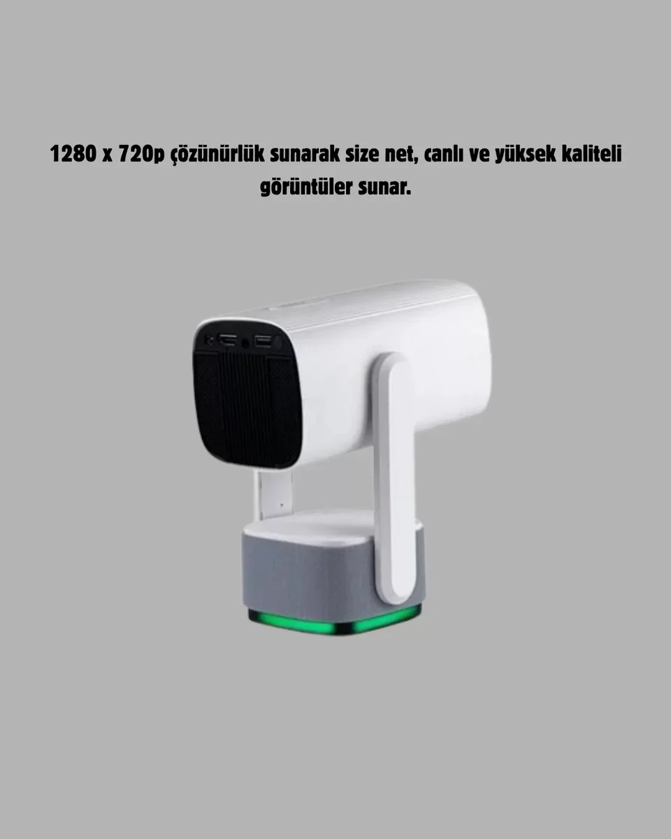 HD 720p Projeksiyon Cihazı - Ev Sineması Deneyimi, 10.000 Saat Ampul Ömrü ve Geniş Ekran
