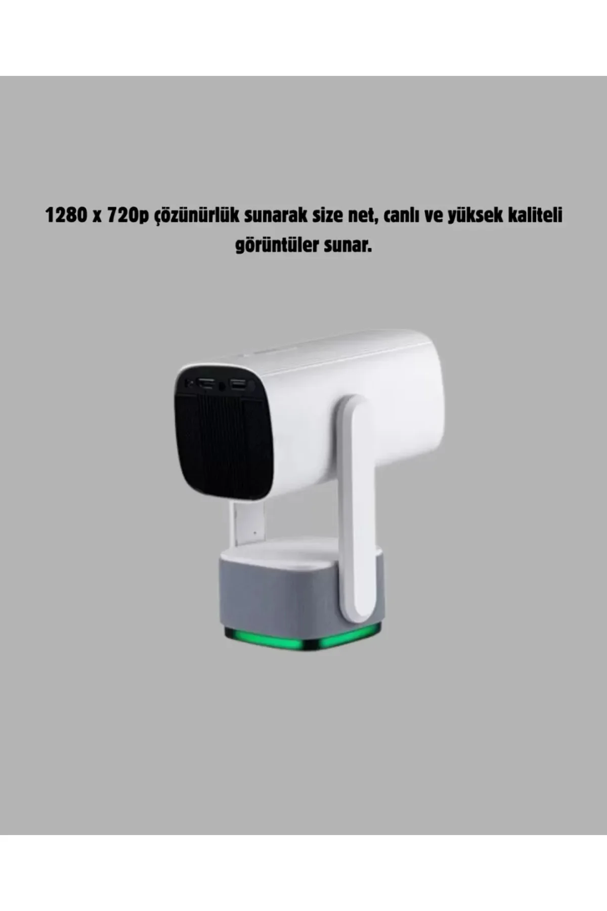 HD 720p Projeksiyon Cihazı – Geniş Ekran, 10.000 Saat Ampul Ömrü,