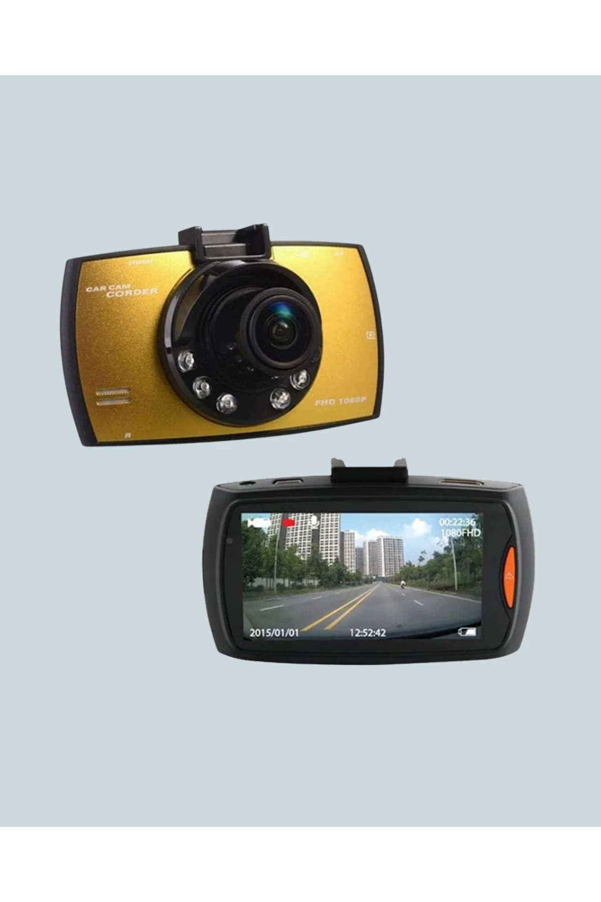 HD Araç Kamerası 2.7 İnç Ekran G Sensor Destekli
