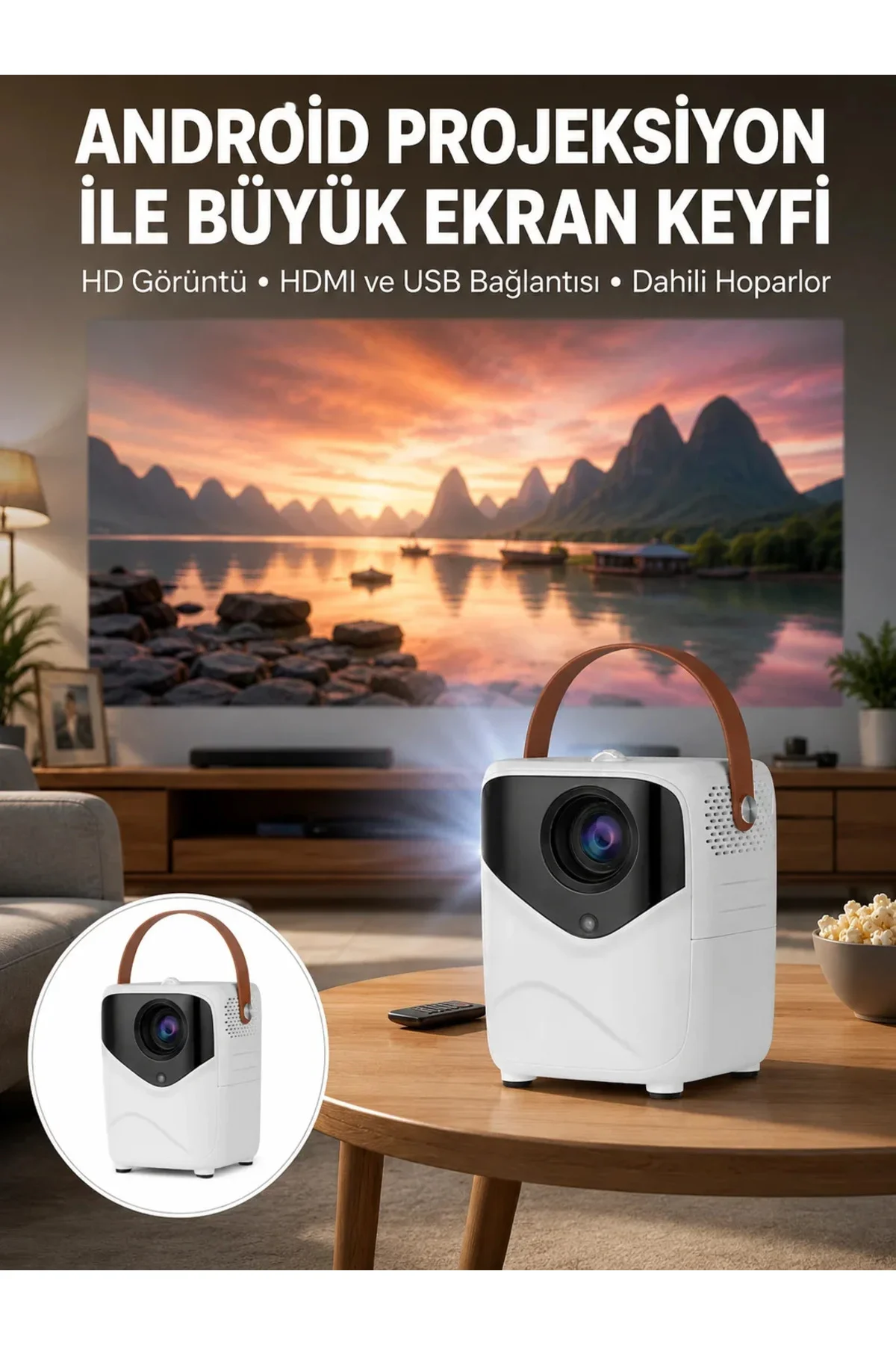 HD Ayaklı Portatif Projeksiyon Cihazı Bluetooth Wifi Akıllı Android İşlemcili Yeni Nesil HD Ayaklı Portatif Projeksiyon Cihazı Bluetooth Wifi Akıllı Android İşlemcili Yeni Nesil