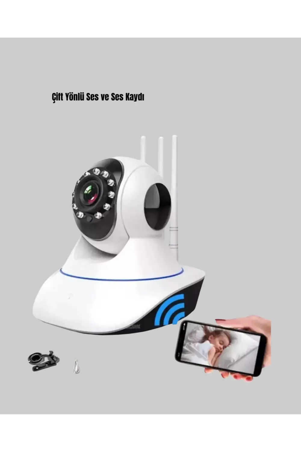 HD IP Kamera – Gece Görüşlü, Hareket Sensörlü, Mobil Takip ve Çif