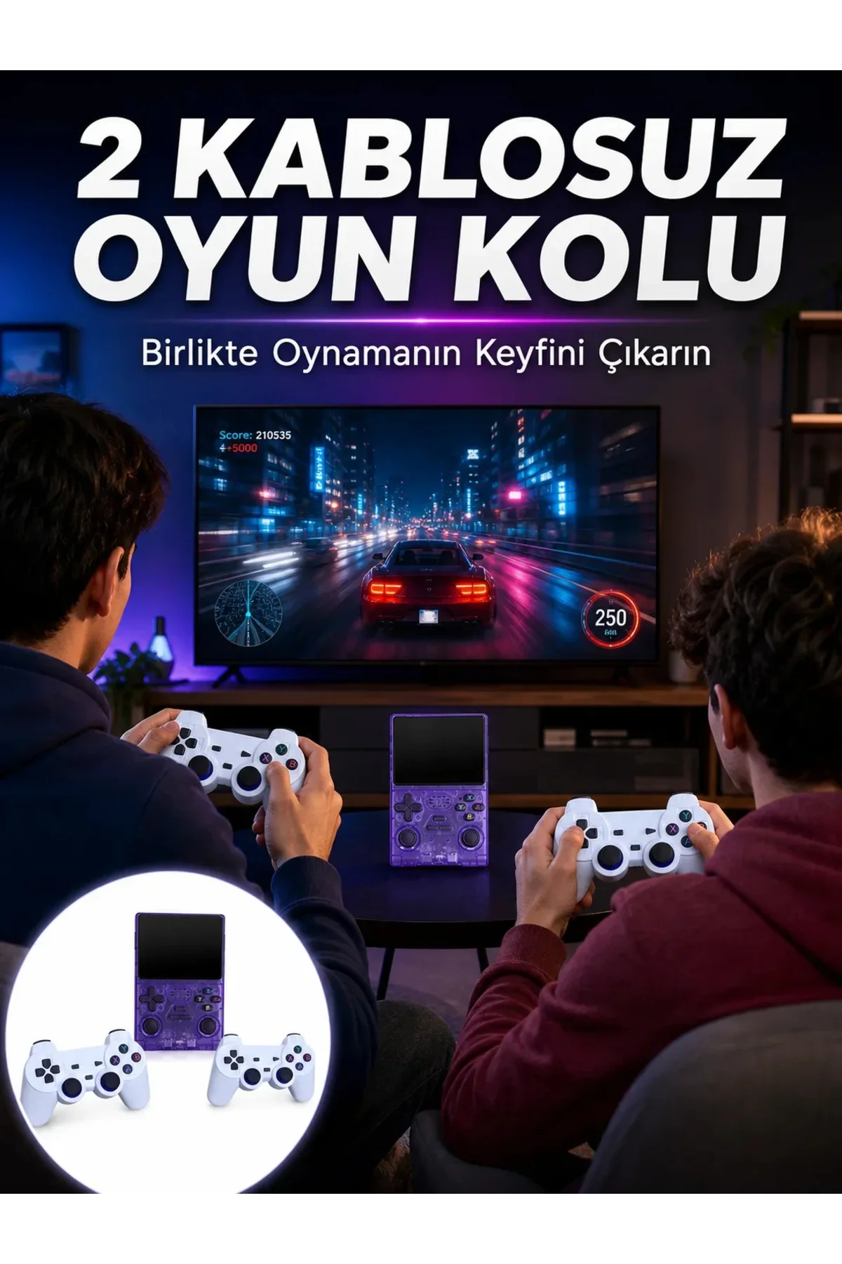 HD TV Bağlantılı Kablosuz Kollu Taşınabilir Oyun Konsolu HD TV Bağlantılı Kablosuz Kollu Taşınabilir Oyun Konsolu