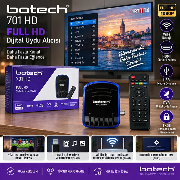 Hd Uydu Alıcısı Full Hd Hdmı - Usb - Wifi PIKO-701
