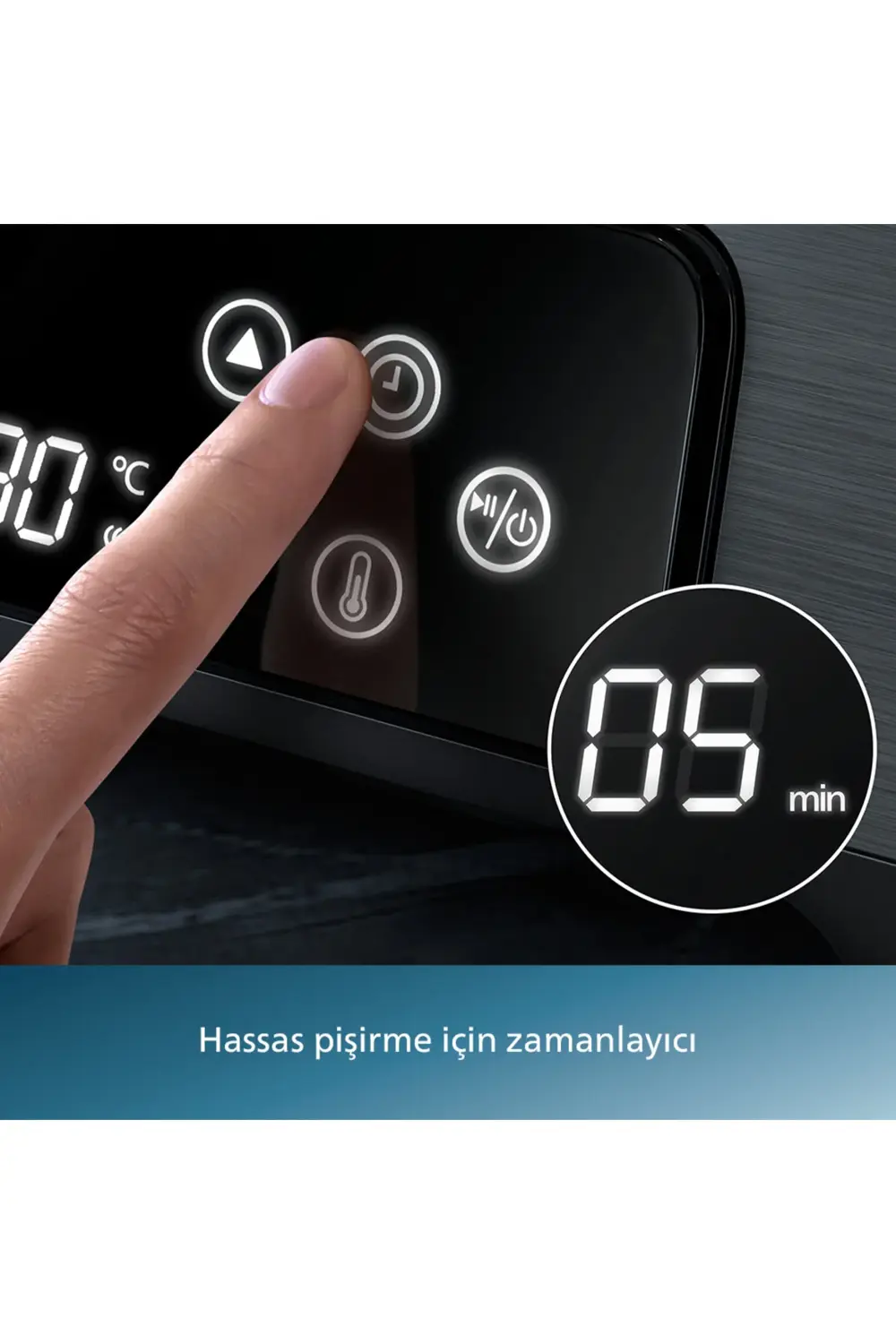 HD6307/70 7000 Serisi Izgara ve Tost Makinesi, Hassas Dijital Kon