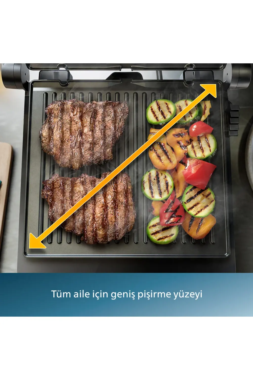 HD6307/70 7000 Serisi Izgara ve Tost Makinesi, Hassas Dijital Kon