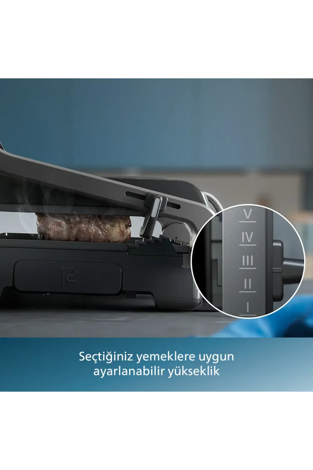 HD6307/70 7000 Serisi Izgara ve Tost Makinesi, Hassas Dijital Kon