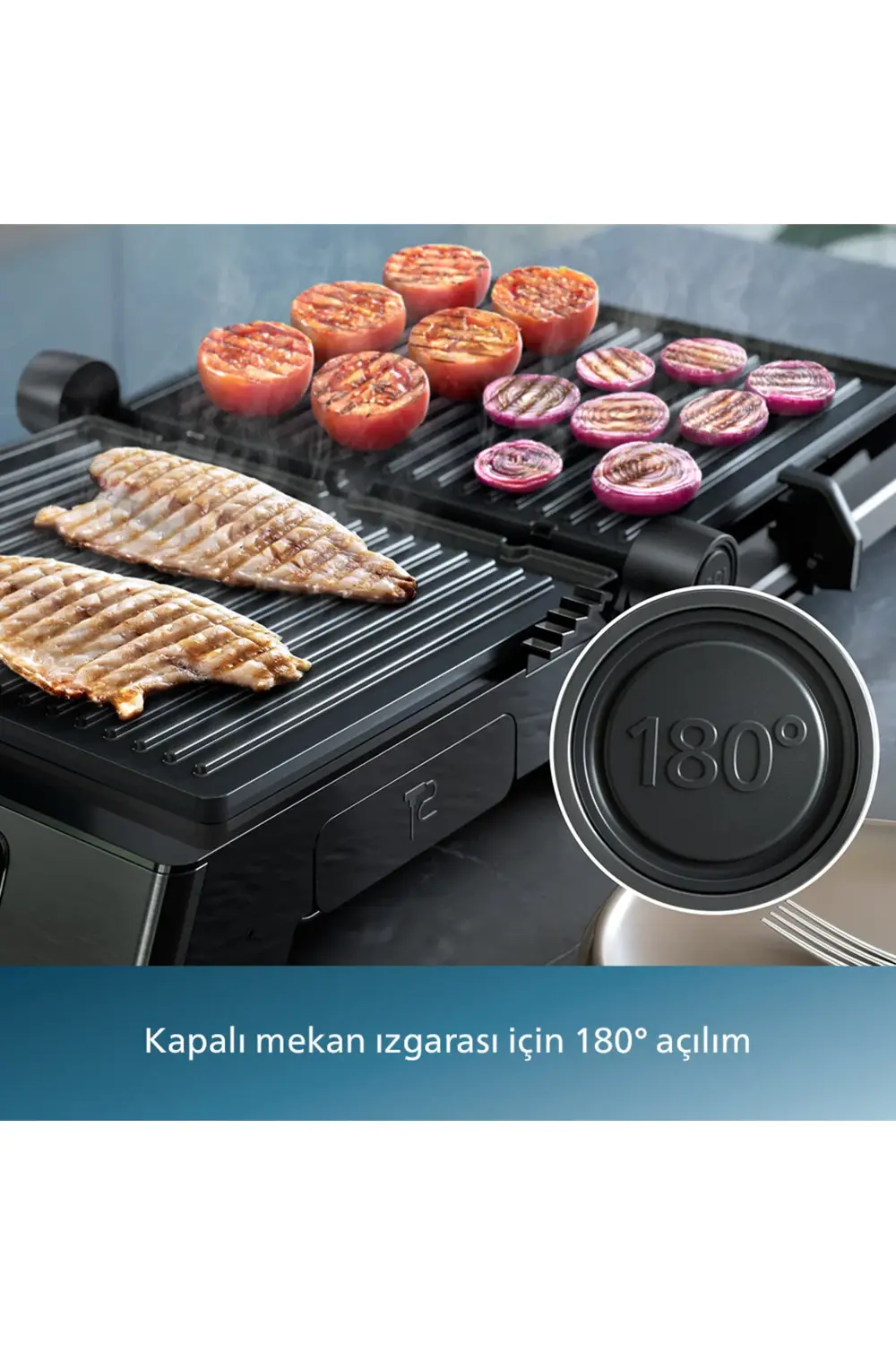 HD6307/70 7000 Serisi Izgara ve Tost Makinesi, Hassas Dijital Kon
