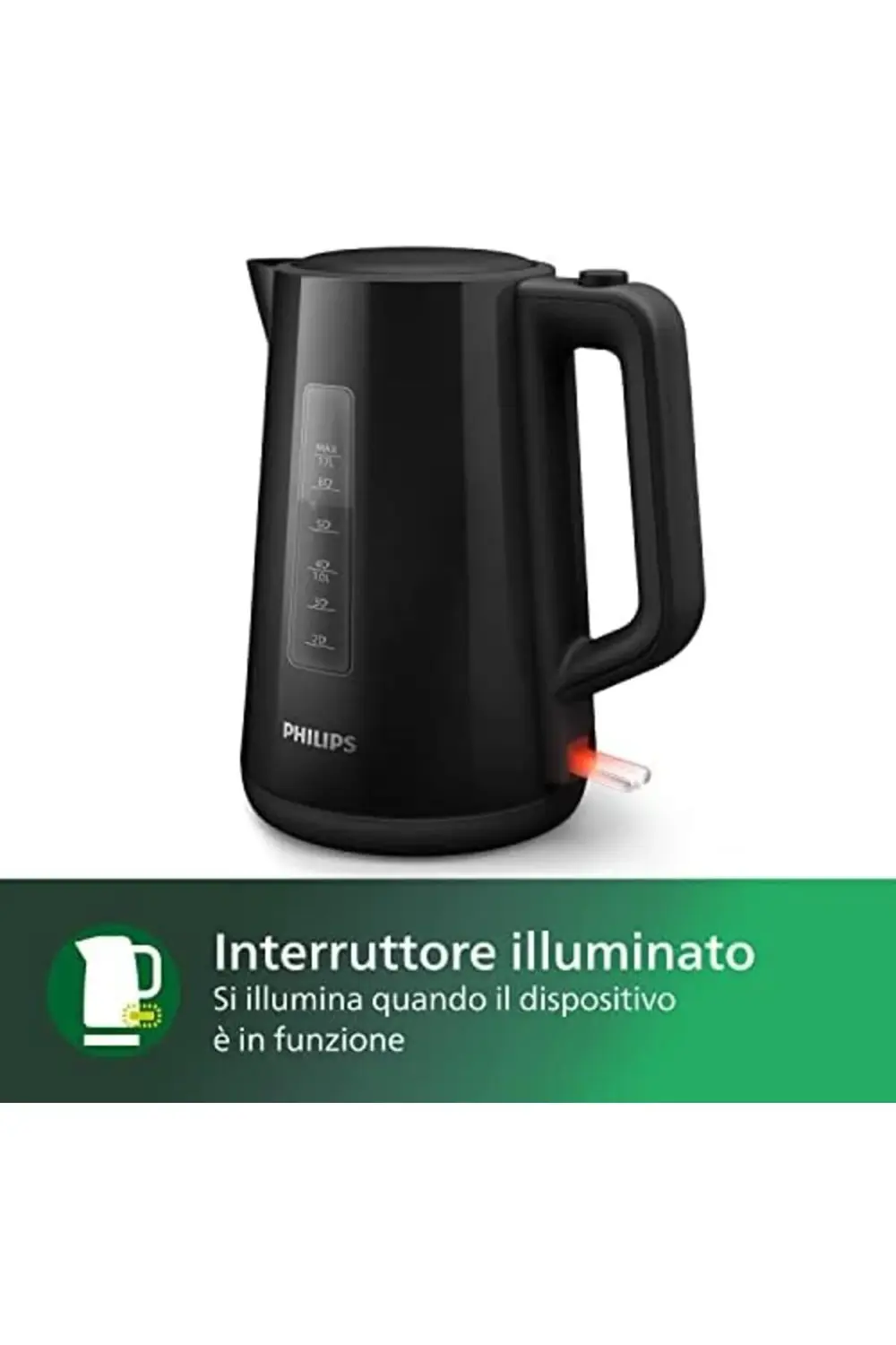 HD9318/20 Su Isıtıcı, 1.7 L Kapasite, 360° Döner Tabanlı, 2200W,