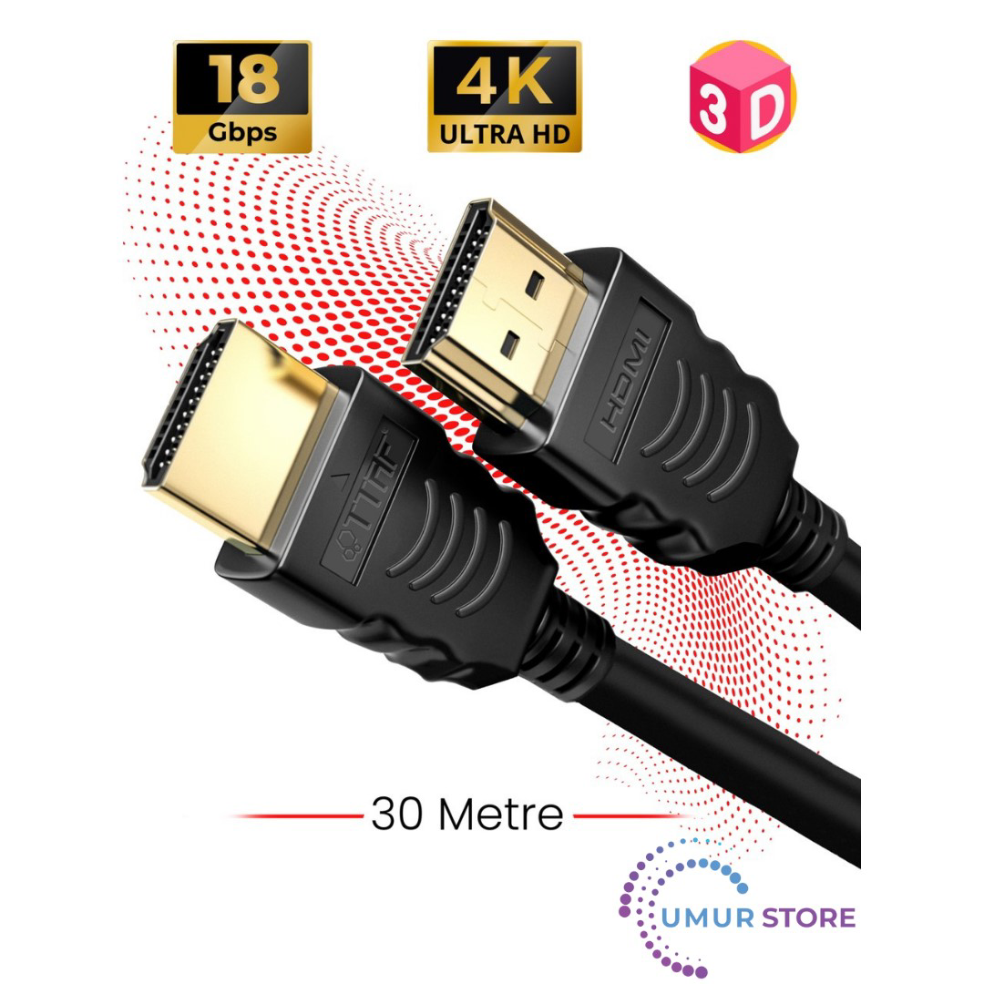 HDMI 2.0 4K Ultra Hd 60 Hz Ses ve Görüntü Aktarım Kablosu 30 Metr