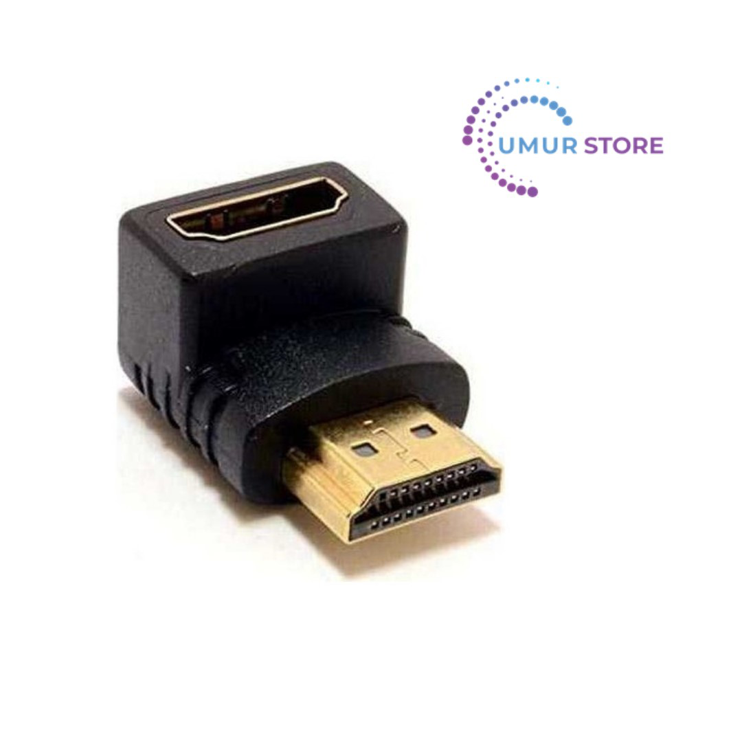 HDMI 90 Derece Erkek Dişi Adaptör Gold HDMI 90 Derece Erkek Dişi Adaptör Gold